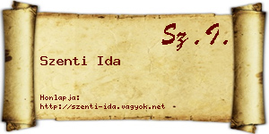Szenti Ida névjegykártya