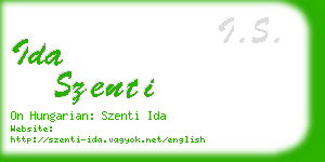 ida szenti business card